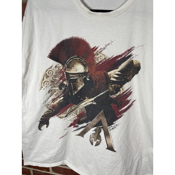 Assassin's Creed V Odyssey Shirt White Video Game Spartan Short Sleeve Adult XXL - Picture 2 of 5